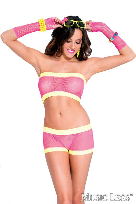Fishnet Tube Top 2 Piece